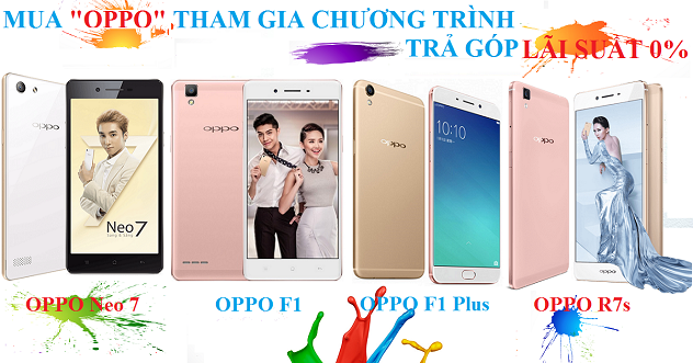 Chương trình mua điện thoại trả góp lãi suất 0% dành cho sản phẩm điện thoại OPPO