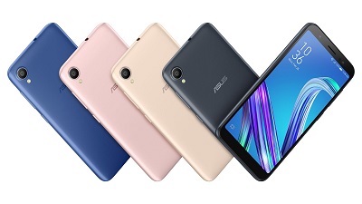 4 màu sắc khác biệt : Đen, Vàng, Xanh, Hồng trên Asus Zenfone Live L1