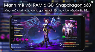 Cấu hình mạnh mẽ với Ram 6GB, Snapdragon 660