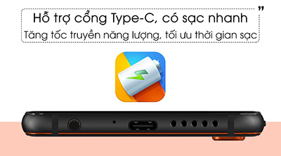 Hỗ trợ cổng Type-C, có sạc nhanh.