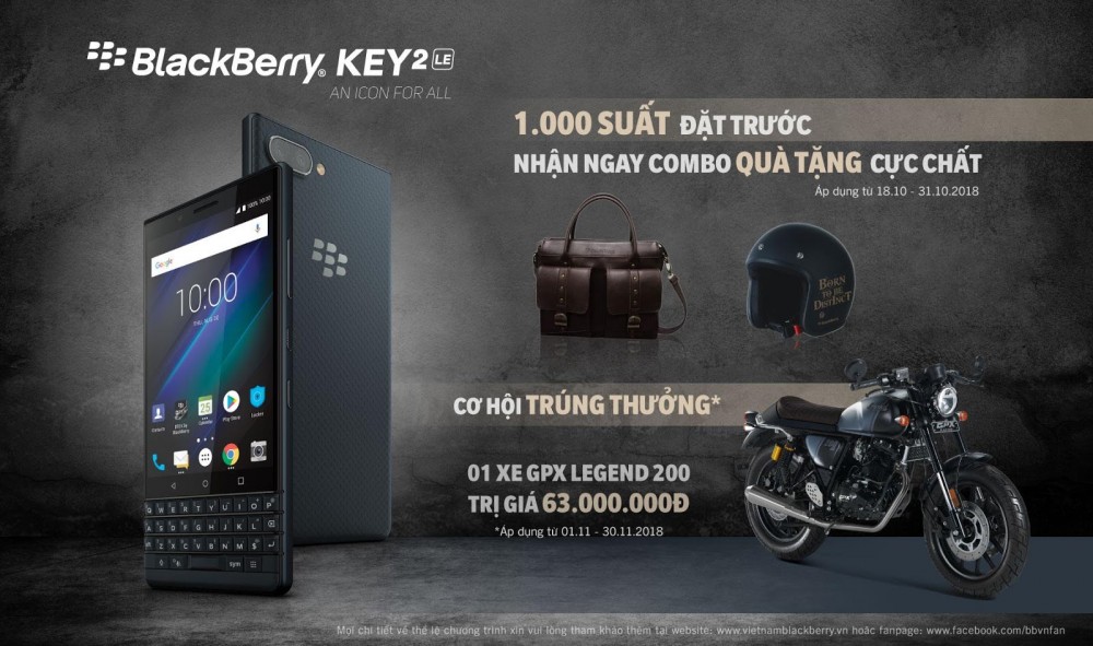 Chương trình Pre-order dành cho Blackberry Key2 LE cực hấp dẫn