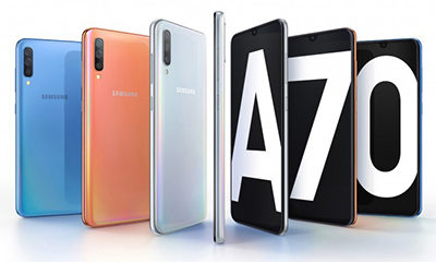 Samsung Galaxy A70 với camera 32MP, mà hình Infinyti-U ấn tượng.