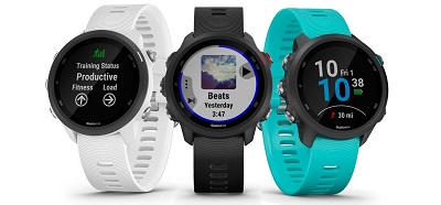 Với 3 màu sắc : trắng, đen, xanh trên Garmin Forerunner 245