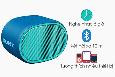 Loa Sony SRS-XB01 - Với thời gian sử dụng lên đến 6 tiếng