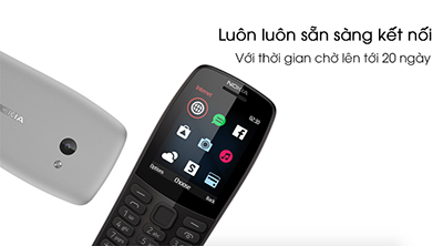 Thời gian sử dụng trên 1 lần sạc rất cao trên Nokia 210