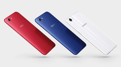 Điện thoại Oppo A1 với 3 tông màu trẻ trung.