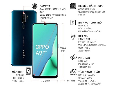 Hiệu năng mạnh mẽ, mượt mà trên điện thoại Oppo A9 2020