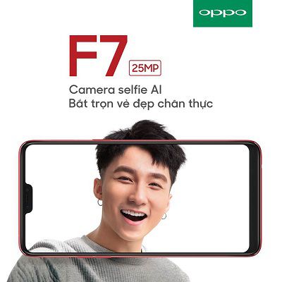 Điện thoại Oppo F7 sở hữu 1 camera trước với độ phân giải lên đến 25 Mpx.