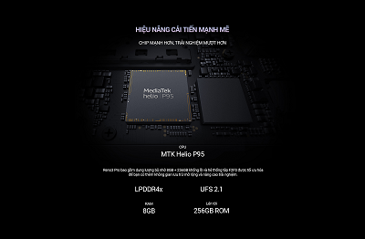 Hiệu năng ấn tượng với chip xử lý MediaTek Helio P90 và RAM 8GB, bộ nhớ trong 128GB.