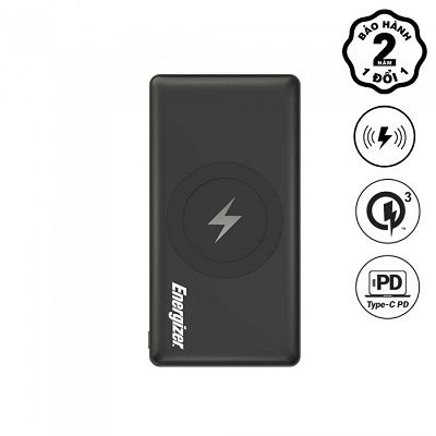 pin sạc dự phòng Energizer 10000mAh tích hợp sạc không dây Qi 5W - QE10000 pin sạc dự phòng Energizer 10000mAh tích hợp sạc không dây Qi 5W - QE10000