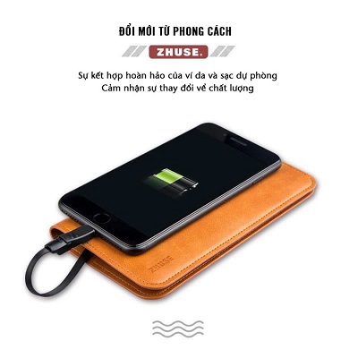 Ví kiêm sạc dự phòng ZHUSE 7.000mAh