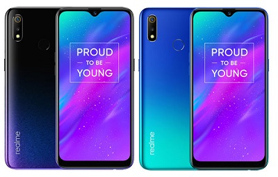 Với 2 màu sắc : Đen Mạnh Mẽ và Xanh Phá Cách trên điện thoại Realme 3.