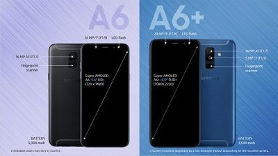 Camera trước và sau của Samsung Galaxy A6 2018 có độ phân giải 16Mpx