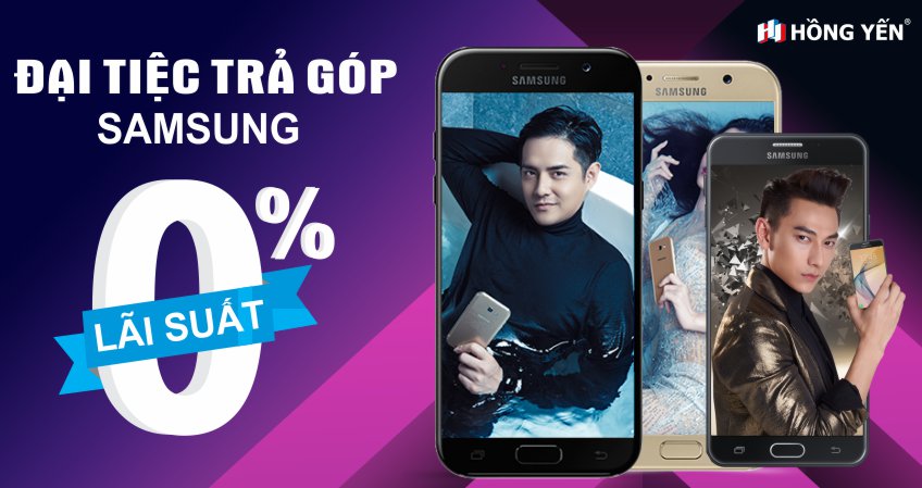 Trả góp lãi suất 0% điện thoại Samsung 