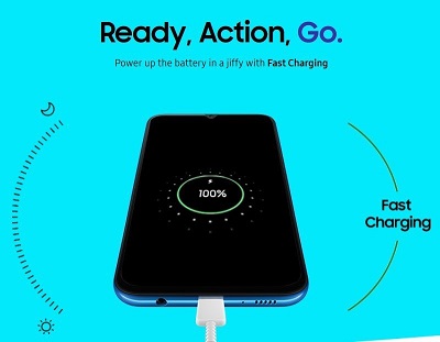 Dung lượng pin cao cùng với tính năng sạc nhanh trên Samsung Galaxy A10