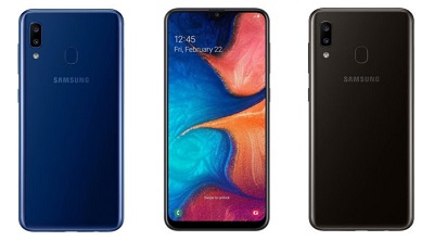 Với 2 màu sắc trên điện thoại Samsung Galaxy A20 : Đen, Xanh