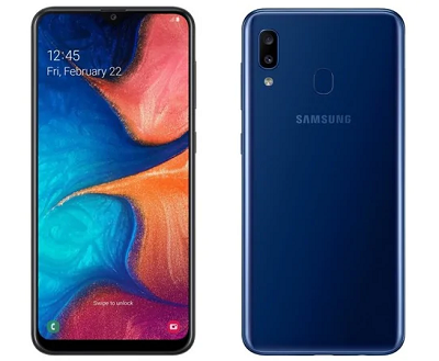 Điện thoại Samsung Galaxy A20 với tổng quan thiết kế sang trọng