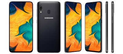 Điện thoại Samsung Galaxy A30 với tổng quan thiết kế sang trọng
