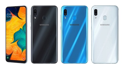 Với 3 màu sắc trên điện thoại Samsung Galaxy A30 : Đen, Xanh, Trắng