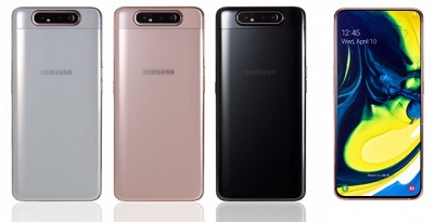 Với 3 màu sắc : Đen, Bạc và Vàng trên điện thoại Samsung Galaxy A80