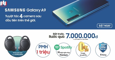 Chương trình Pre-Order Samsung Galaxy A9 2018 nhận ngay ưu đãi lớn.