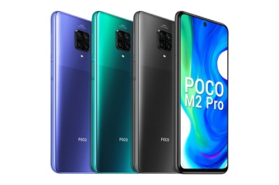 Điện thoại Xiaomi Poco M2 Pro với 3 màu sắc : Đen, Xanh, Xanh lá