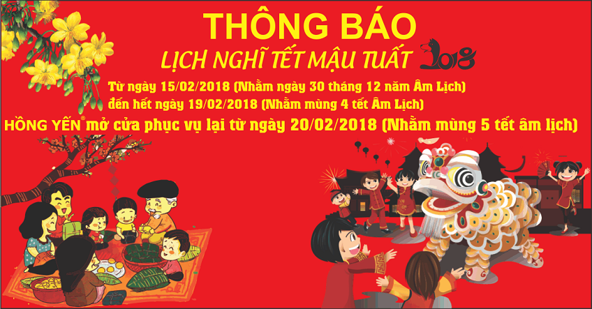 Lịch nghỉ tết nguyên đán mậu tuất 2018