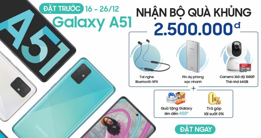 Đặt trước nhận ưu đãi Galaxy A51