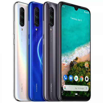 Với 3 màu sắc : trắng, đen, xanh trên Xiaomi Mi A3