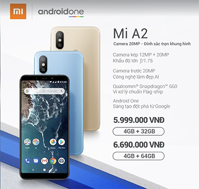 Mức giá lên kệ của Xiaomi Mi A2