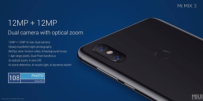 Camera kép trước và sau của Xiaomi Mi Mix 3