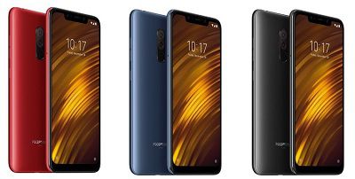 3 màu sắc : Đỏ, Xanh, Đen của Xiaomi Pocophone F1.