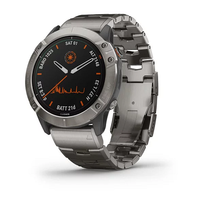 Garmin Fenix 6X Pro Solar With DLC Titanium Bracelet